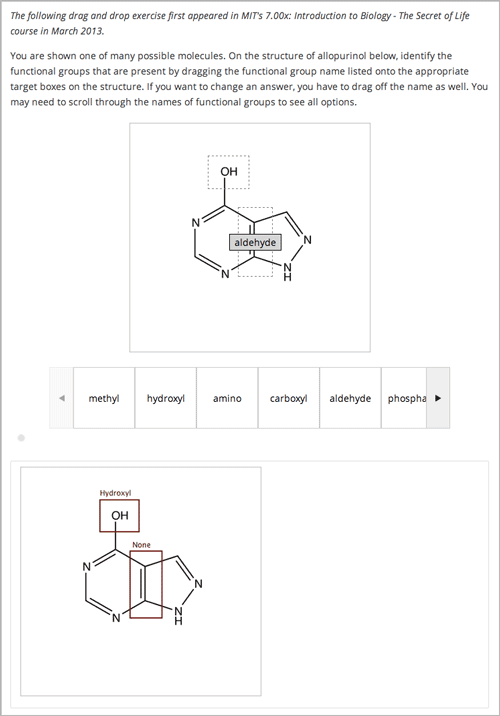 Image of a drag and drop problem.