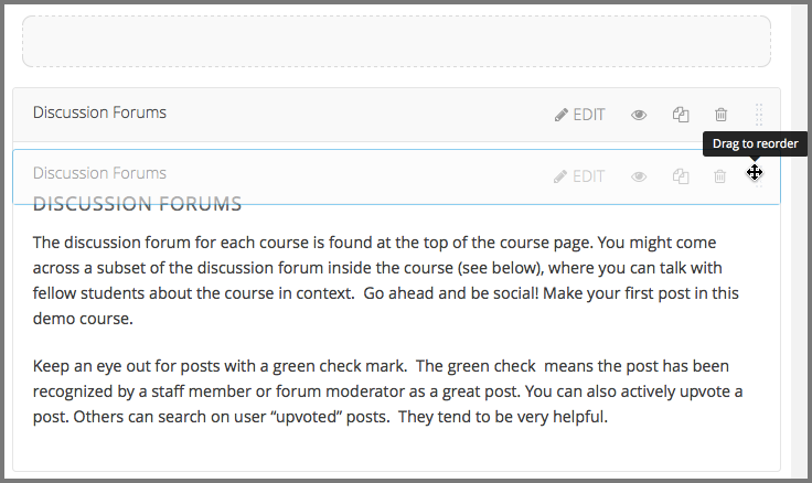 A component being dragged to a new location. :width: 600